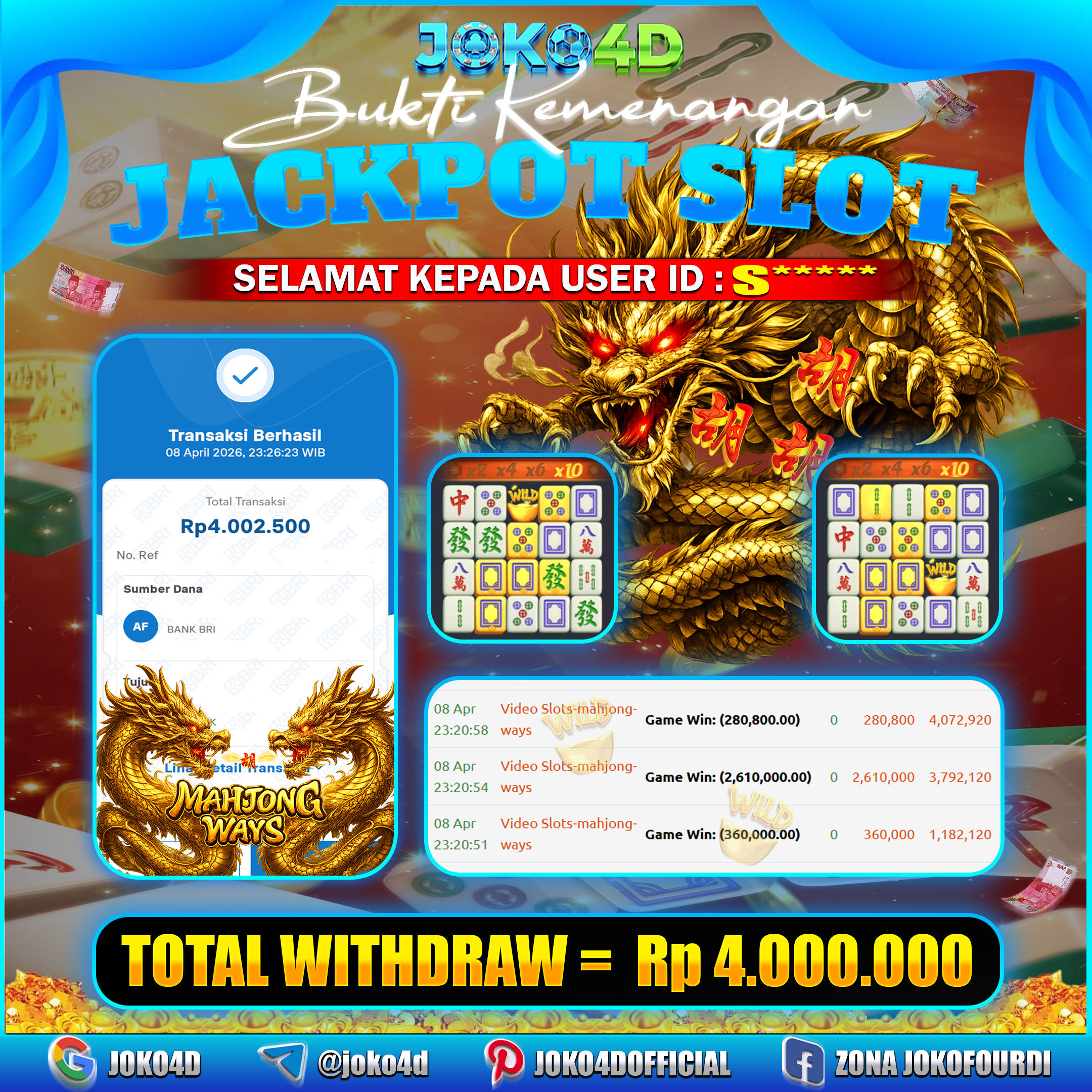 BUKTI KEMENANGAN 2026 DI GAMES MAHJONG WAYS