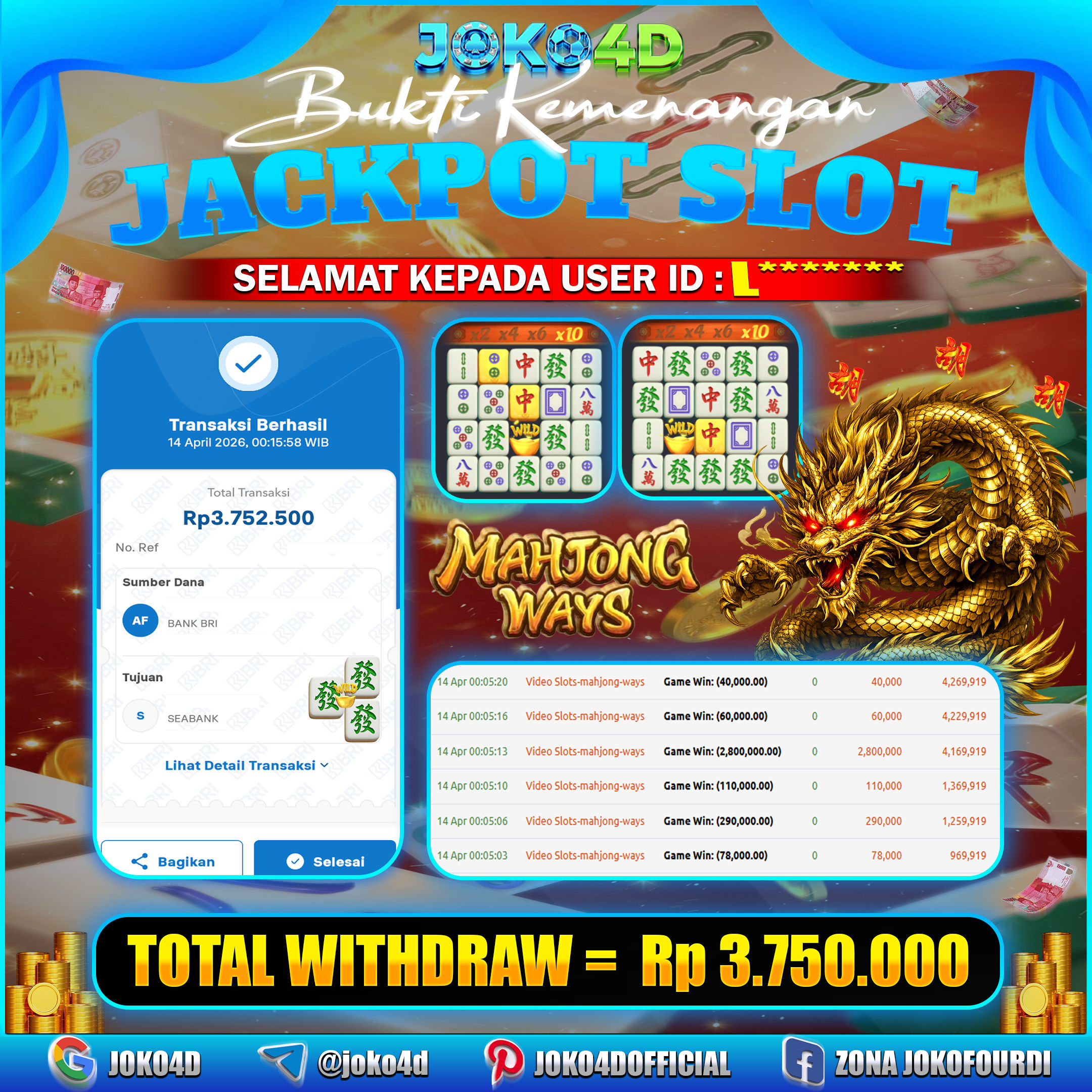 BUKTI KEMENANGAN 2026 DI GAMES MAHJONG WAYS