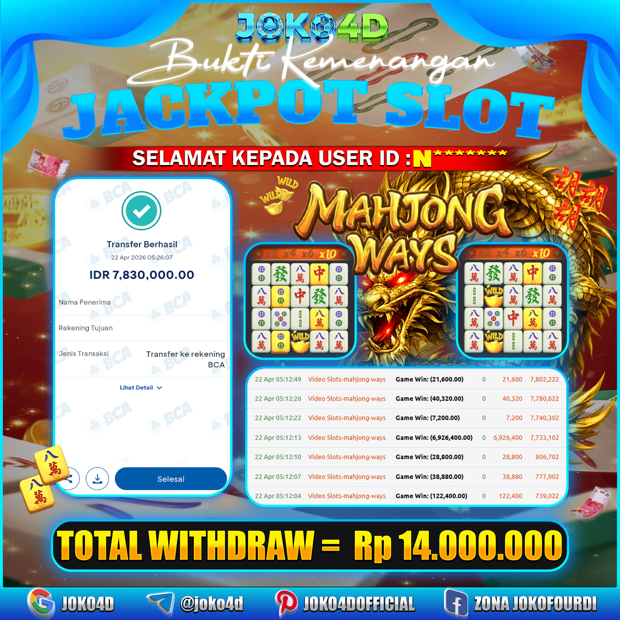 BUKTI KEMENANGAN 2026 DI GAMES MAHJONG WAYS