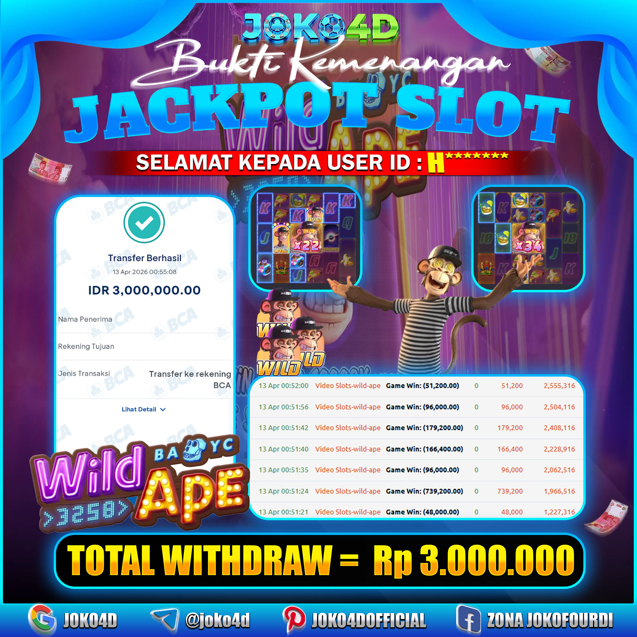 BUKTI KEMENANGAN 2026 DI GAMES WILD APE
