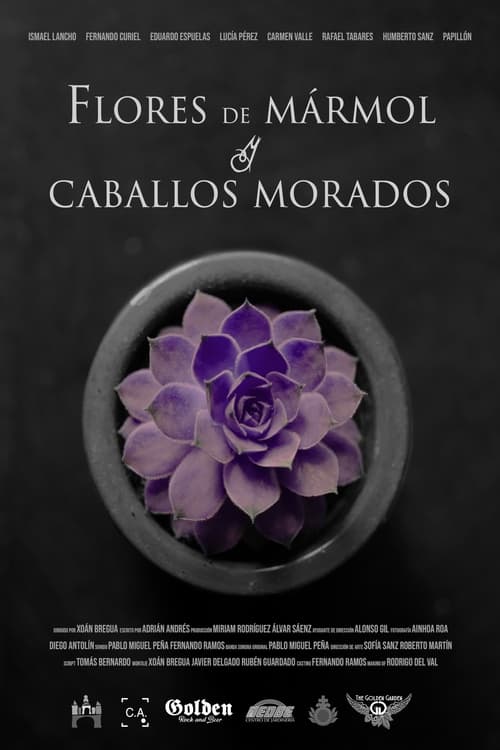 Flores de mármol y caballos morados