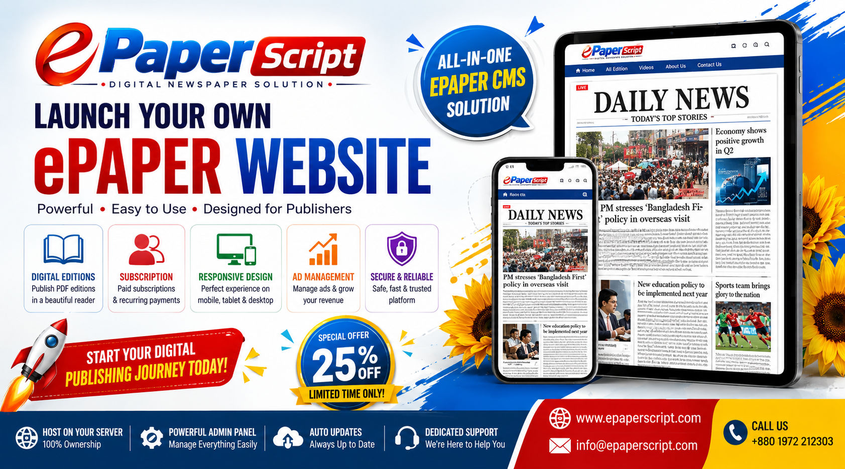 ePaper CMS Script - Publish Newspaper or Magazines Online - ePaper CMS Script Cloud By ePaper Scrip