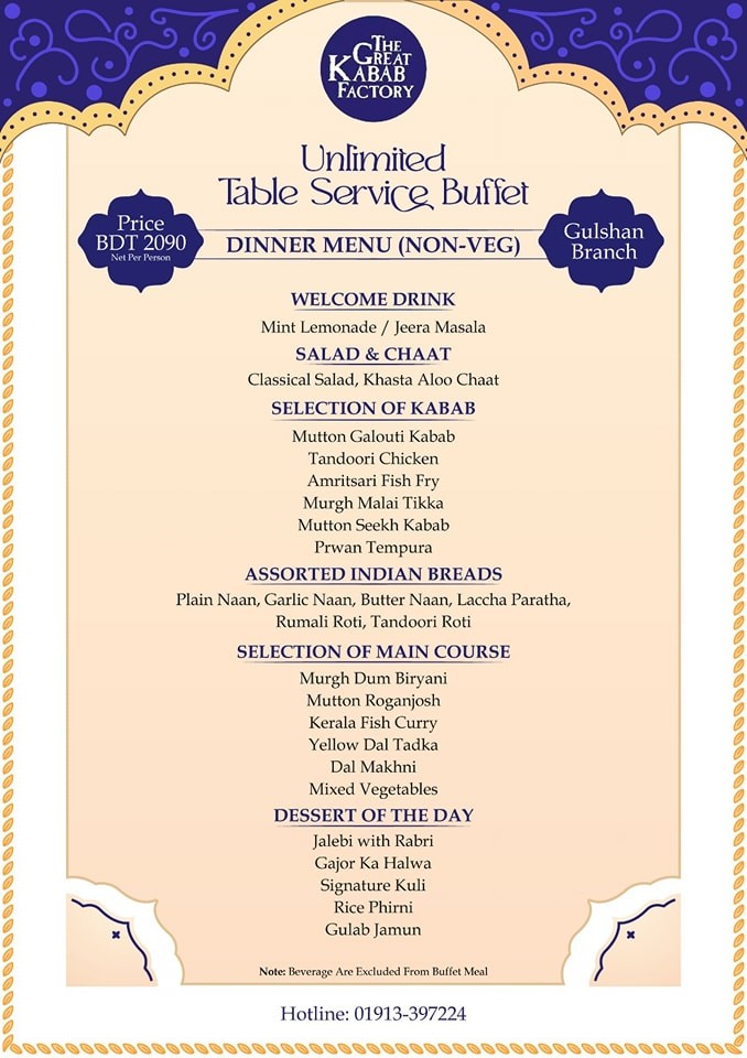 Dinner Buffet (NON-VEG)