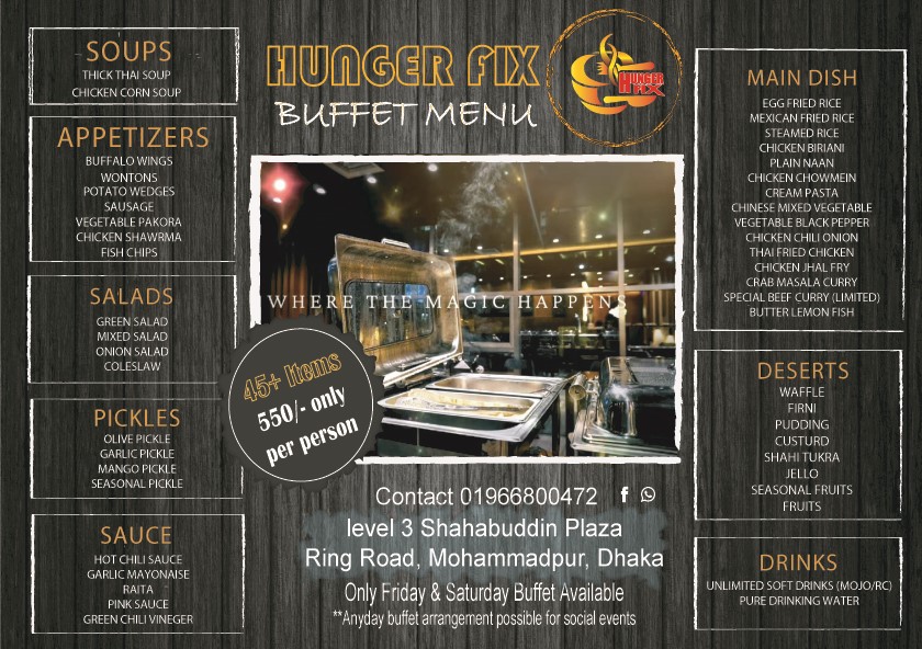 Buffet Menu 45+ Items