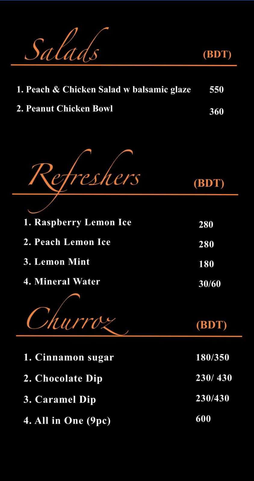Beverage Menu