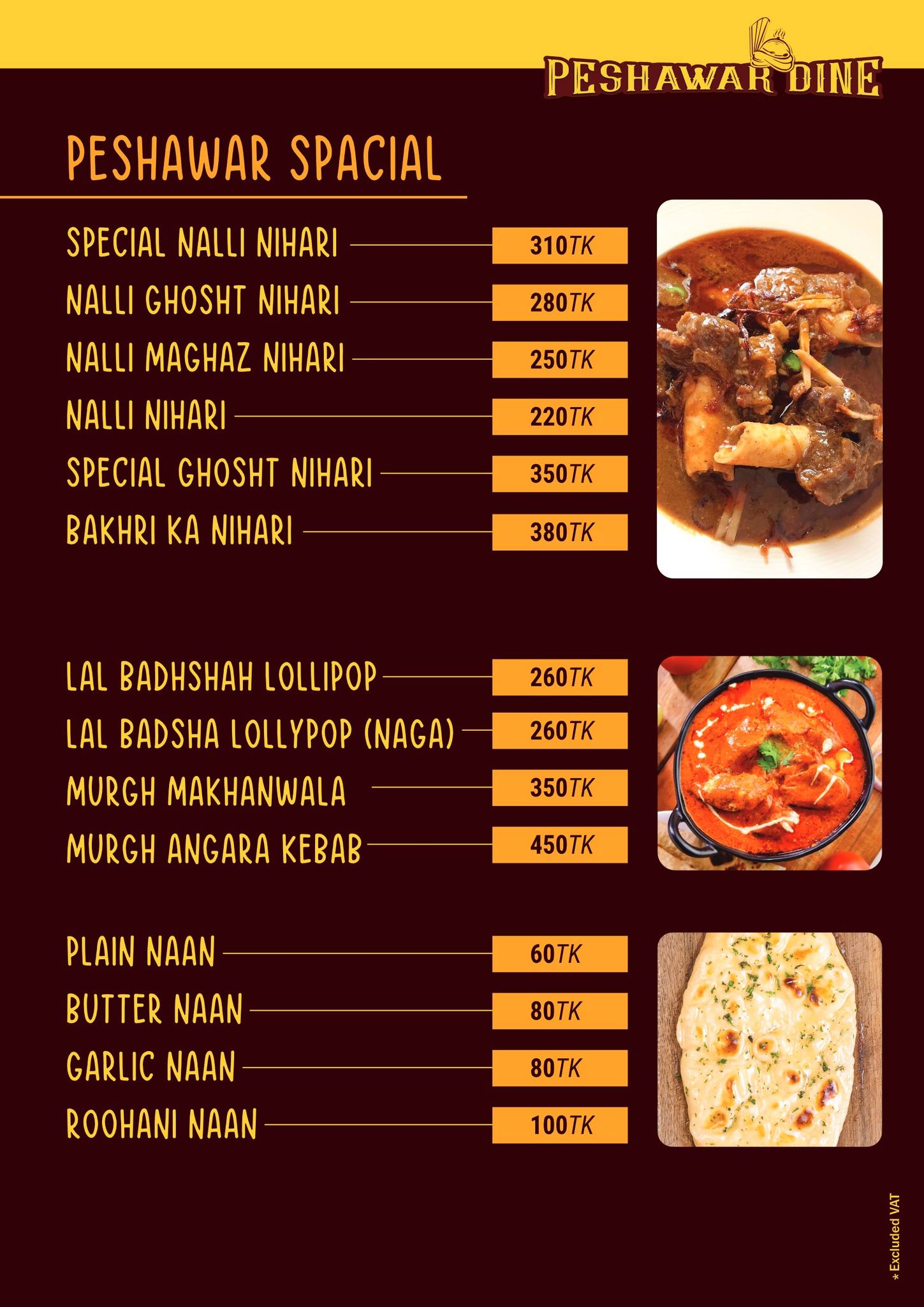Continental Menu