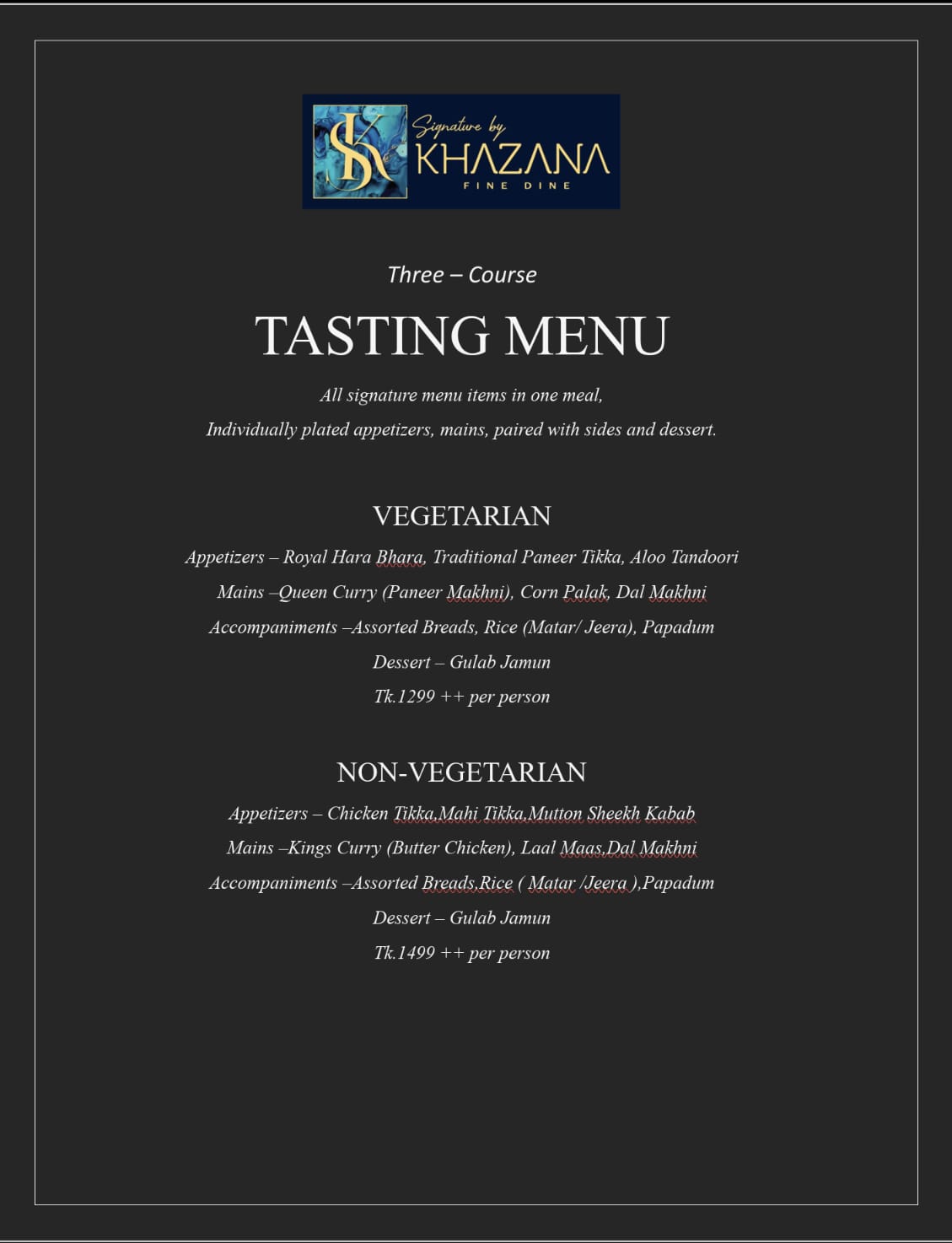 TASTING MENU