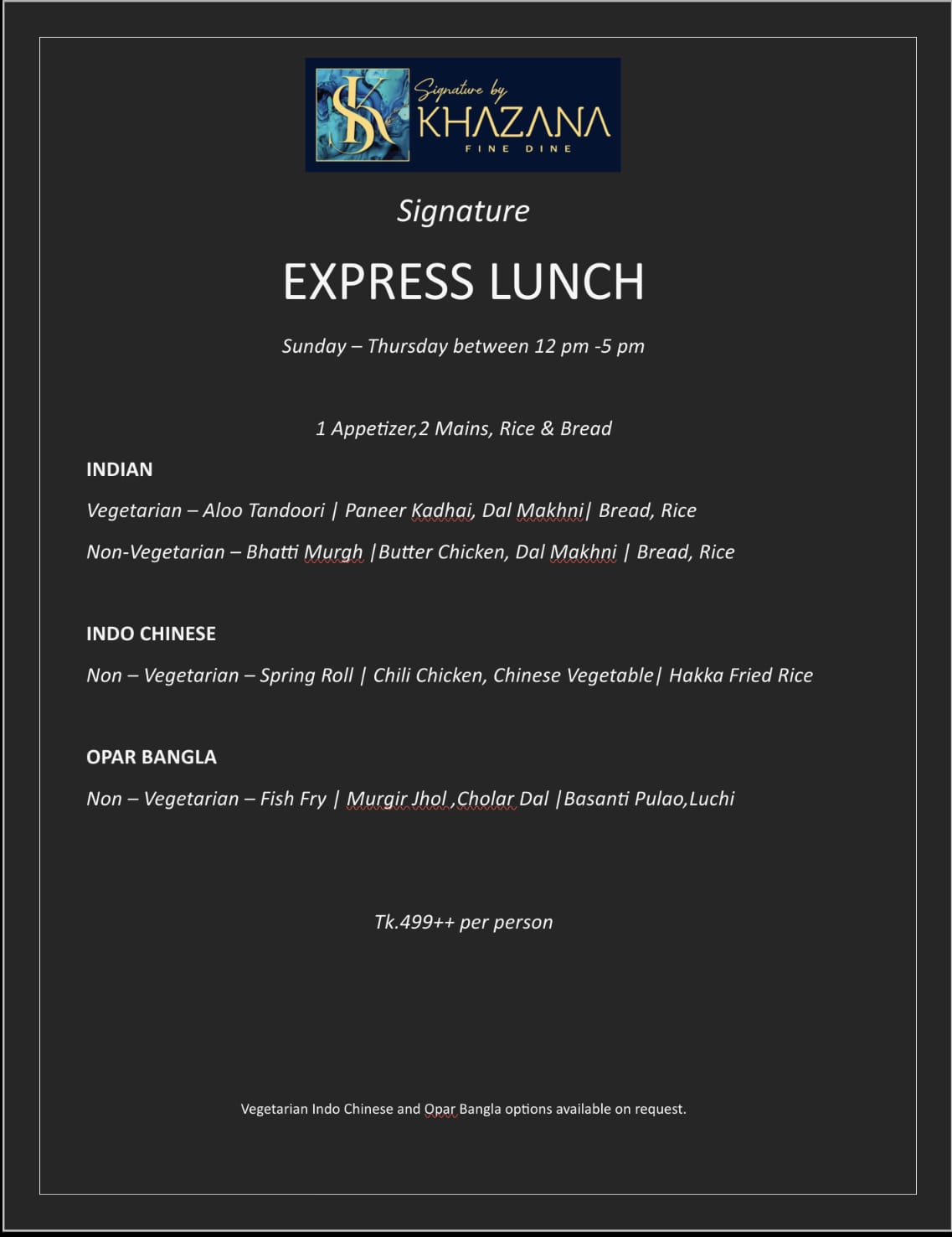 Lunch Menu