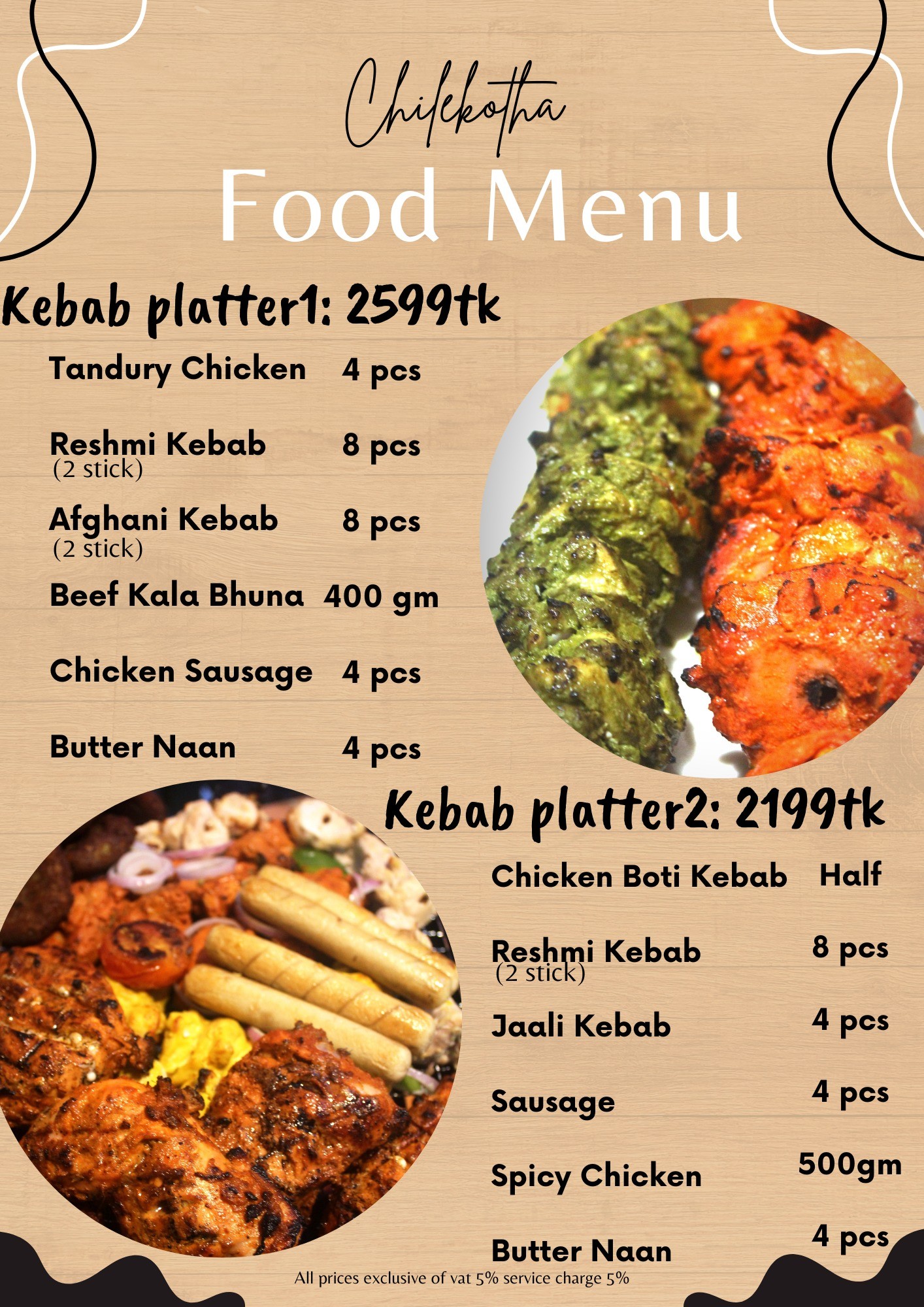 Kebab Platter Menu