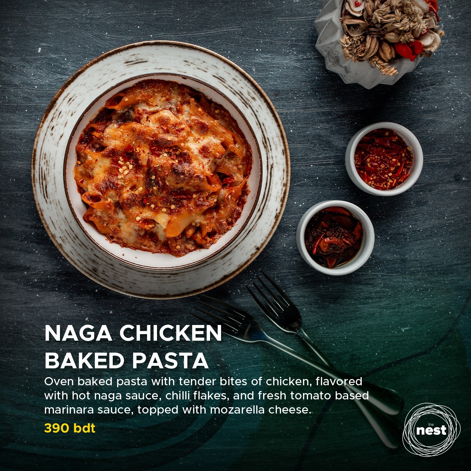 NAGA CHICKEN BAKED PASTA