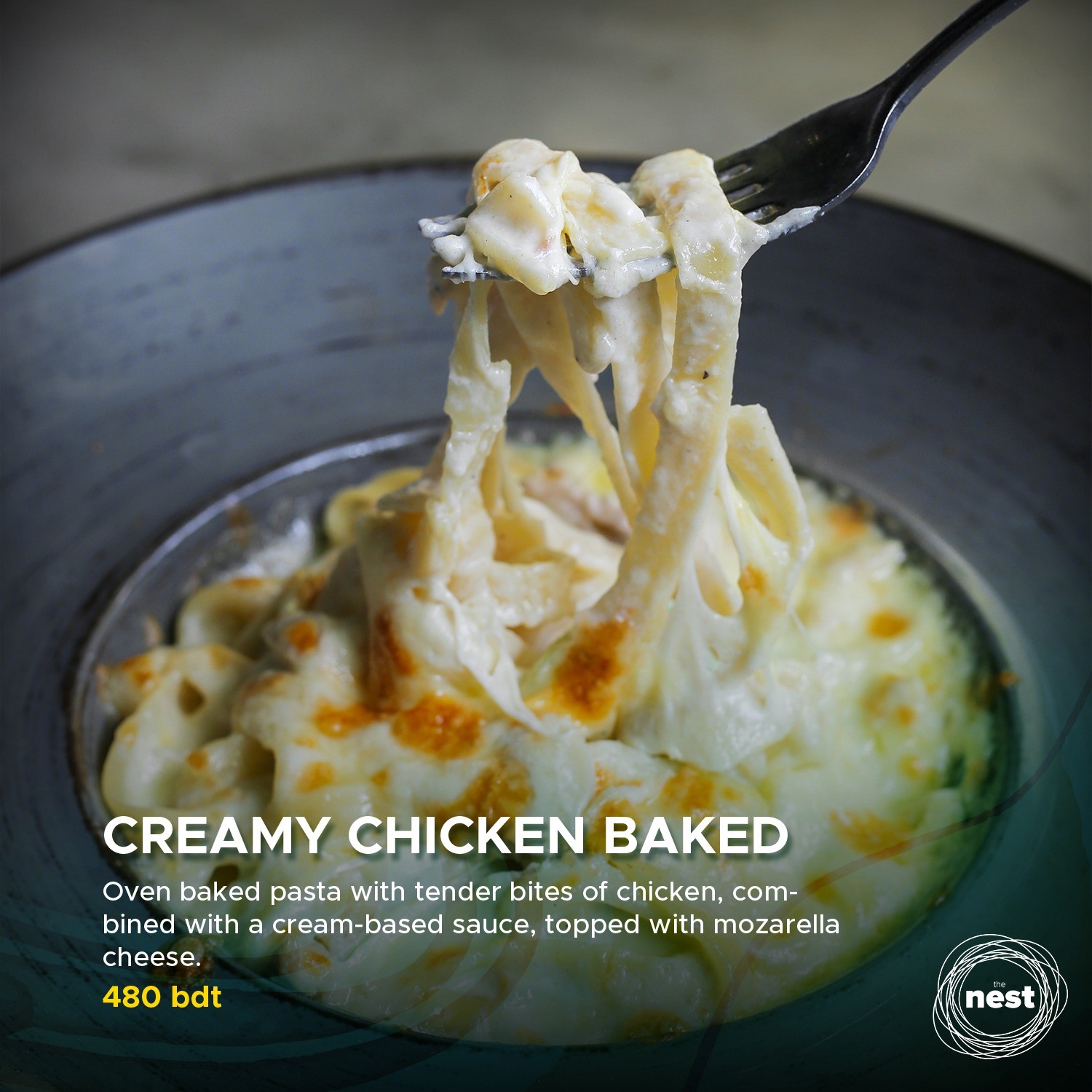 CREAMY CHICKEN BAKED PASTA