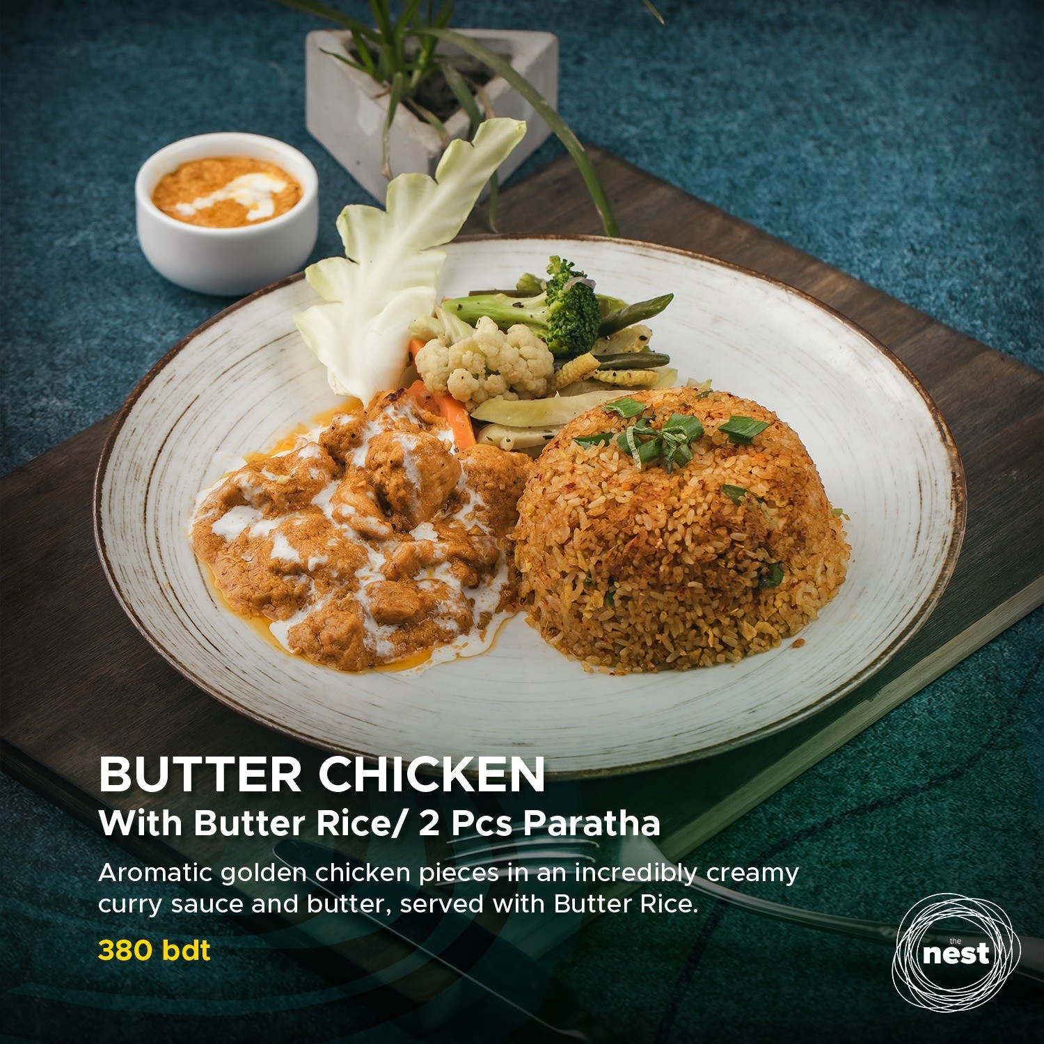 BUTTER CHICKEN ⭑With Butter Rice/2 Pcs Paratha
