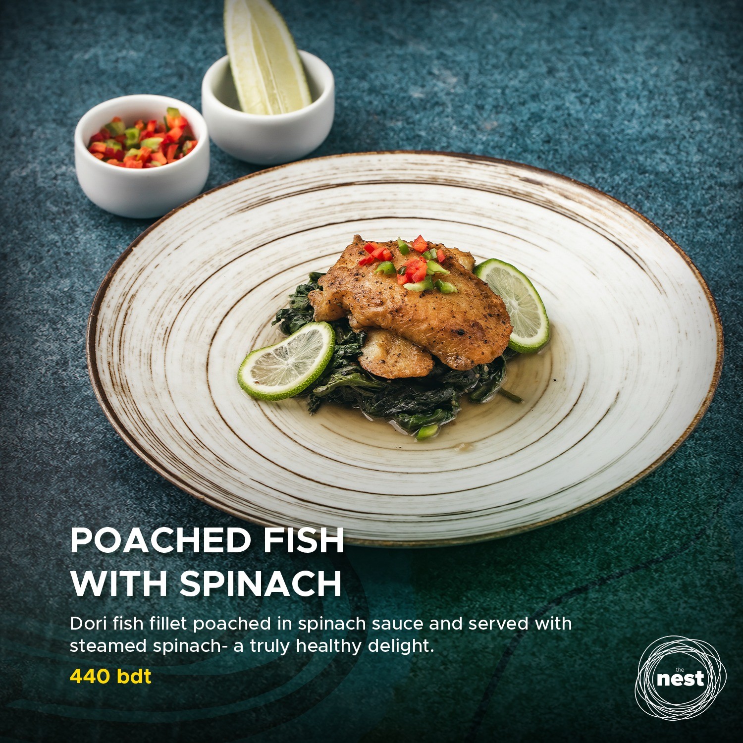 POACHED FISH WITH SPINACH 