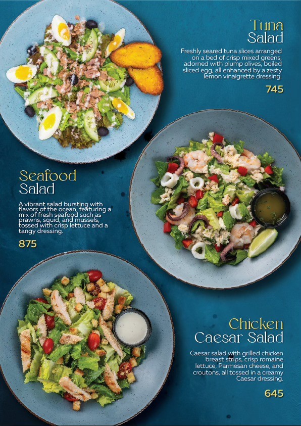 Seafood Salad Menu