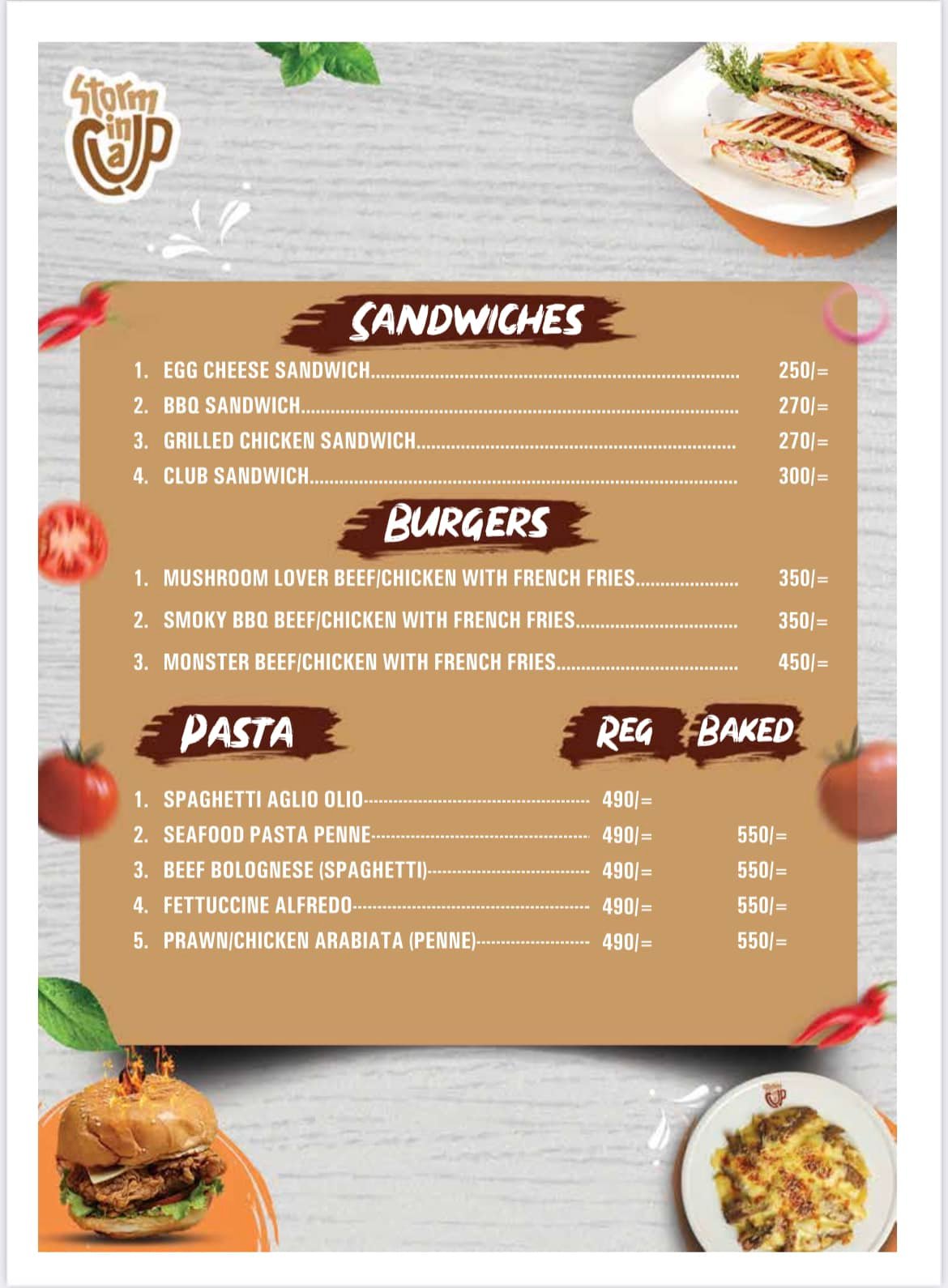 Fastfood Menu