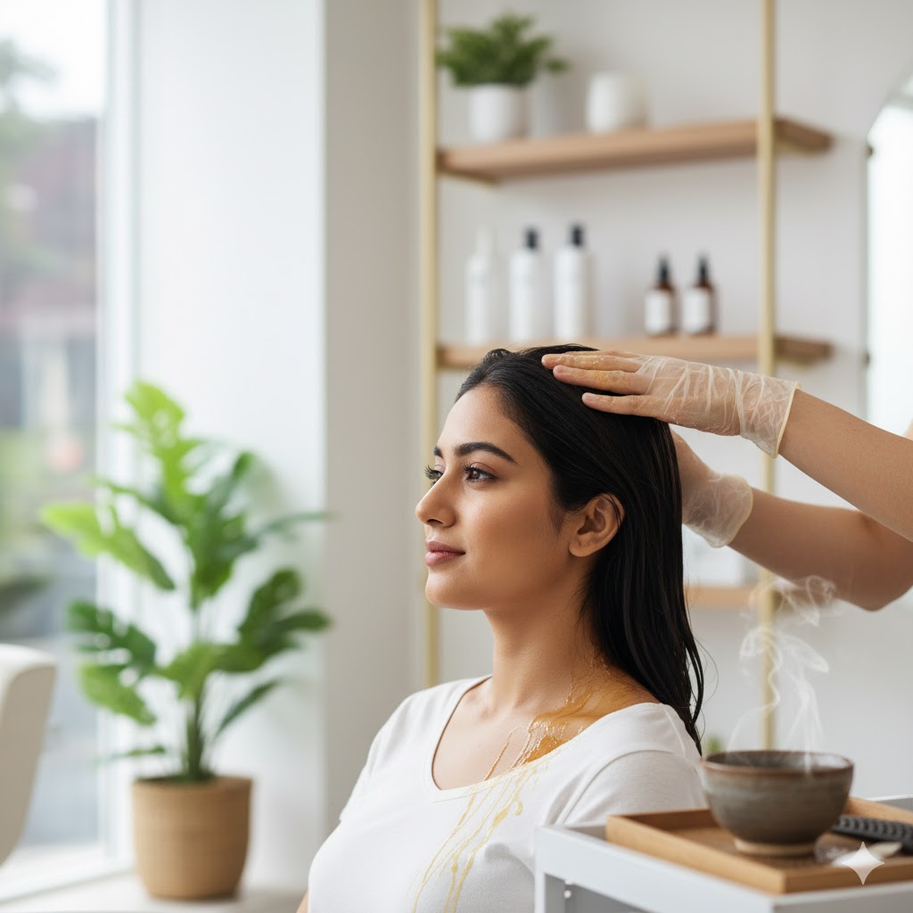 Hair Hot Oil Massage