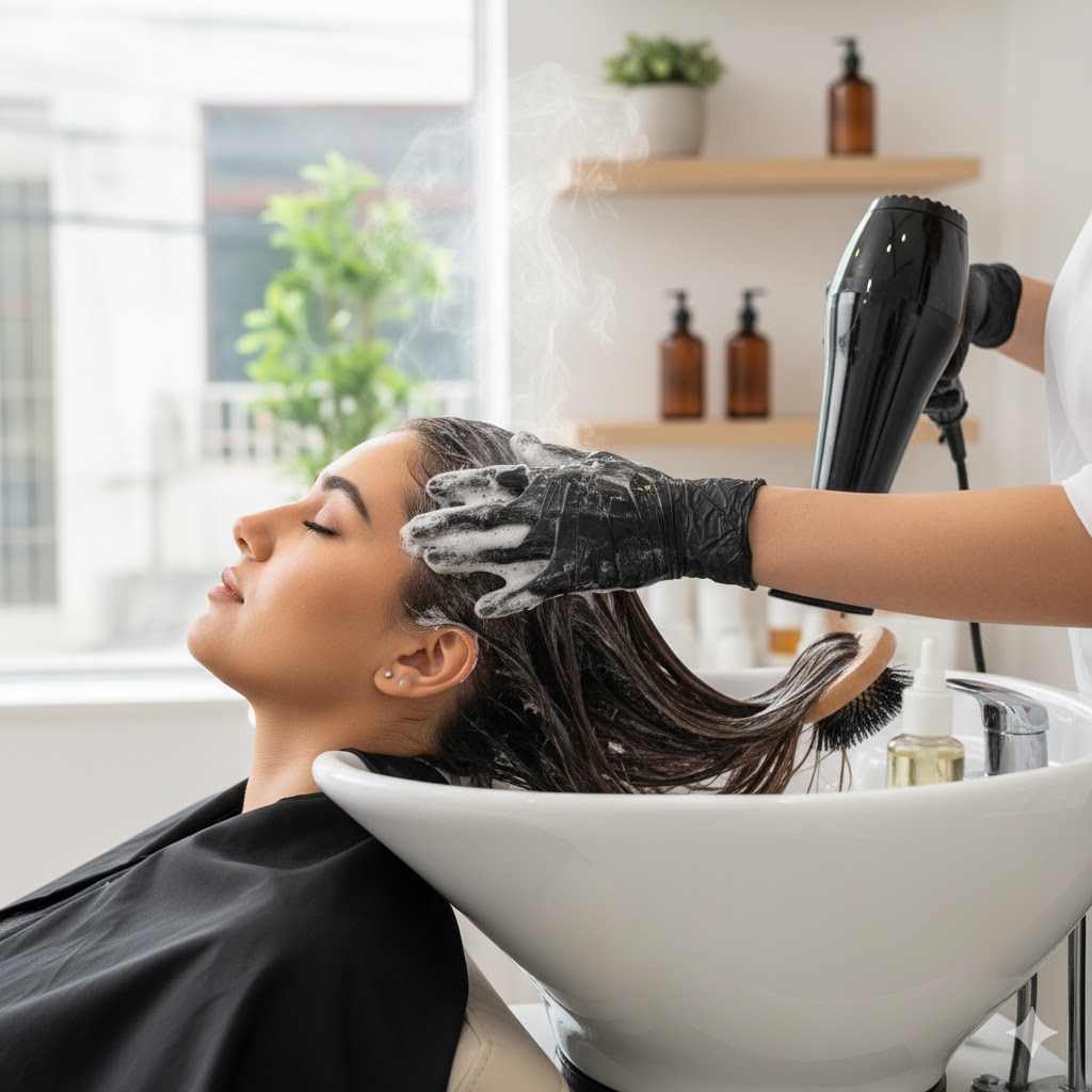 Hair Spa + Wash + Dry + Siram(Medium hair)