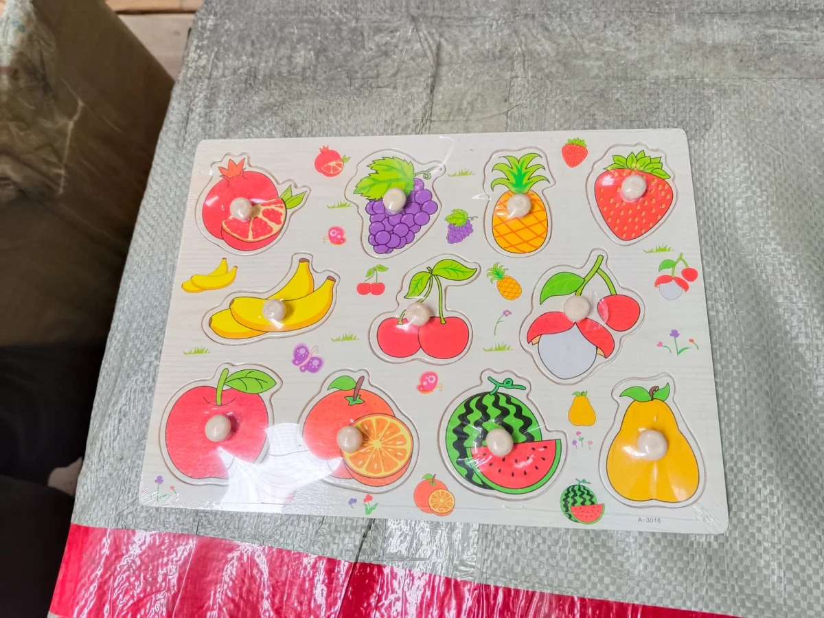 Puzzle Knob Wooden Puzzle Kayu Puzzle Buah Sayur Hewan Mainan Edukasi Anak Chunky Toys