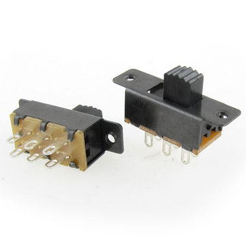 Harfington Uxcell 10pcs x 6 Solder Lug Pin 2 Position 2P2T DPDT Panel Mount Vertical Slide Switch