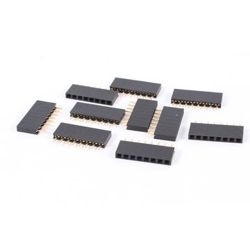 Harfington Uxcell 10 Pcs Single Row 2.54mm Pitch 8 Pin Straight Female Header Socket