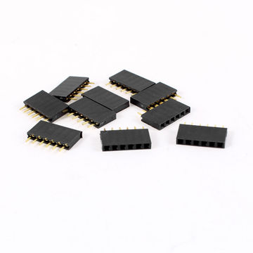 Harfington Uxcell 10 Pcs Single Row 2.54mm Pitch 6 Pin Straight Female Header Socket