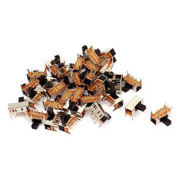 Harfington Uxcell 35Pcs 8 Pin 3 Position 2P3T Mini PCB Panel Mount Latching Slide Switch