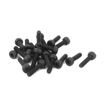 Harfington Uxcell M2 x 7mm 12.9 Alloy Steel Machine Bolt Hex Socket Head Cap Screw Black 20pcs