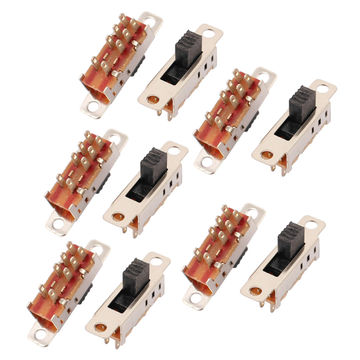 Harfington Uxcell 10Pcs 3 Position 8P DPDT Panel Mount Micro Slide Switch Latching Toggle Switch