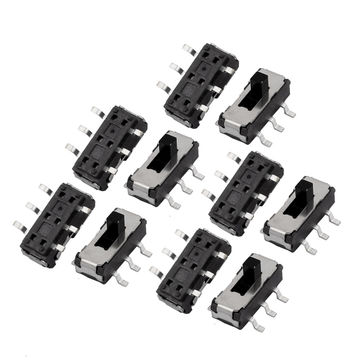 Harfington Uxcell 10pcs 2 Position 6P Self Locking DVD Mini Slide Switch 9x3x3mm