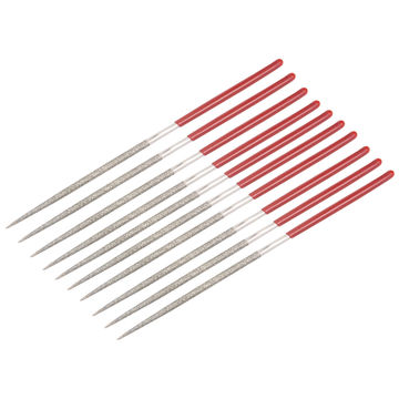 Harfington Uxcell 10Pcs 2mm x 100mm Round Diamond Needle File 150 Grit