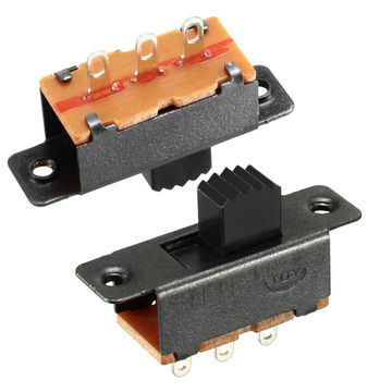 Harfington Uxcell 10Pcs 5mm Vertical Slide Switch SPDT 3 Terminals PCB Panel Latching