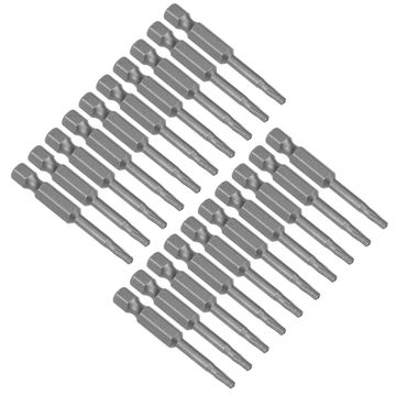Harfington Uxcell 20pcs 50mm 1/4" Hex Shank T10 Magnetic Torx Head Security Screwdriver Bits S2