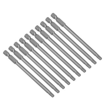 Harfington Uxcell 10 Pcs T25 Magnetic Torx Screwdriver Bits, 1/4 Inch Hex Shank 3.94-inch Length S2 Security Tamper Proof Screw Driver Kit Tools