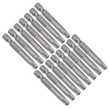 Harfington Uxcell 15 Pcs 1/4" Hex Shank T30 Magnetic Security Torx Screwdriver Bits 50mm Length