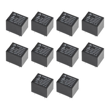 Harfington Uxcell 10 Pcs JQC-3FF-S-Z DC 24V Coil SPDT 5 Pin PCB Electromagnetic Power Relay Black