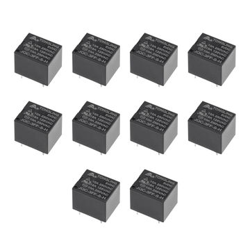 Harfington Uxcell 10 Pcs JQC-3FF-S-H DC 5V Coil SPST 4 Pin PCB Electromagnetic Power Relay Black