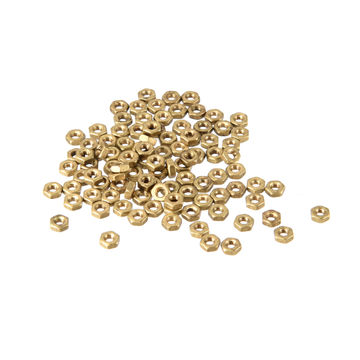 Uxcell M6 Brass Hex Nuts – Metric Thread, 10mm Width Across Flats, 4mm Height, 10-Pack – Brass Tone Finish