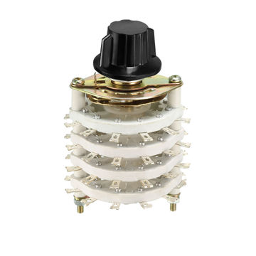 Harfington Uxcell 4P11T 4 Pole 11 Position 4 Deck Band Channel Rotary Switch Selector with Plastic Knob