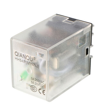 Harfington Uxcell DC12V Coil Green Indicator Light 14 Pin 4P4T Electromagnetic General Purpose Power Relay