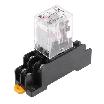 Harfington Uxcell HH52P AC 12V Coil DPDT 8 Pins Electromagnetic Power Relay Red LED with socket