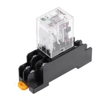 Harfington Uxcell HH52P DC24V Coil DPDT 8 Pins Electromagnetic Power Relay Green LED w socket