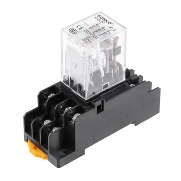 Harfington Uxcell HH53P DC 12V Coil 3P3T 11 Pins Electromagnetic Power Relay Green LED with socket