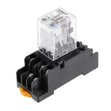 Harfington Uxcell HH53P DC 110V Coil 3P3T 11 Pin Electromagnetic Power Relay Green LED with socket