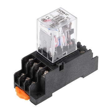 Harfington Uxcell HH54P AC 380V Coil 4P4T 14 Pins Electromagnetic Power Relay Red LED with socket