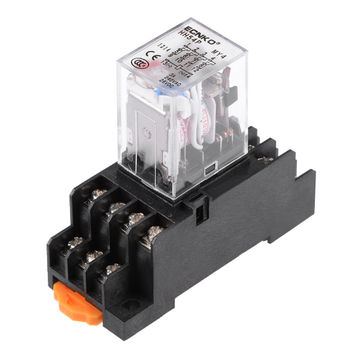 Harfington Uxcell HH54P AC 110V Coil 4P4T 14 Pins Electromagnetic Power Relay Red LED with socket