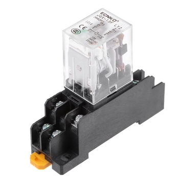 Harfington Uxcell JQX-13F DC 24V Coil DPDT 8Pins Green Light Electromagnetic Power Relay + socket