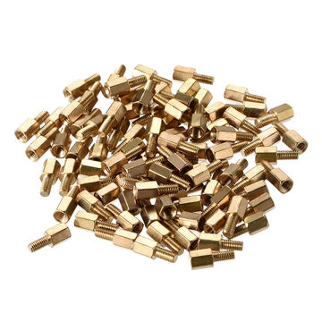 50-Piece M3 X 6mm Brass Hex Standoff Spacer Set – Durable, For Circuit Board Mounting & Installation