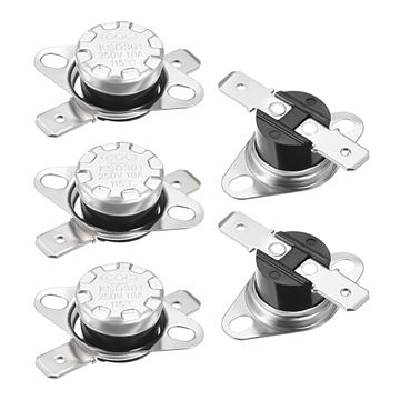 Produktbild von Uxcell KSD301 Thermostat 30 °C – N.O. 16A, 125V, Einstellbar, Bakelit, Für Mikrowelle, Ofen, Kaffeemaschine, 2 Stück