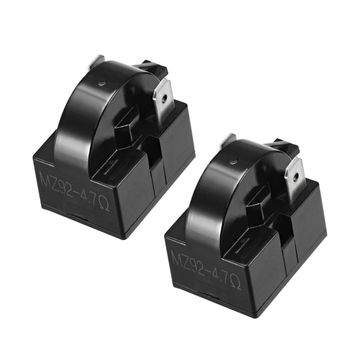 Harfington Uxcell 2Stk. 4,7 Ohm 2 Pin Kühlschrank Relais Startreleis Plastik schwarz