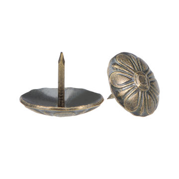 Uxcell Upholstery Nail Tacks – 9.5mm Head, 17mm Length, Antique Brass, 25-Pack, For Furniture & Crafts